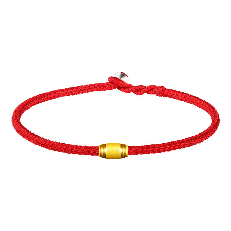 999 Gold Red String Bracelet with Eight Thread Peace Knot