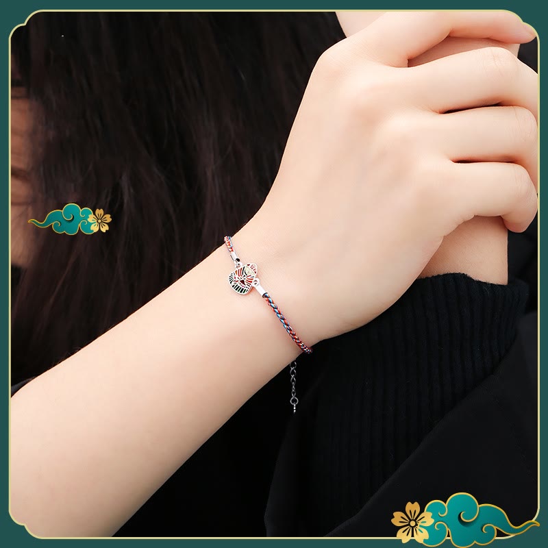 Multicolored 925 Sterling Silver Zongzi Pattern Spiritual Bracelet