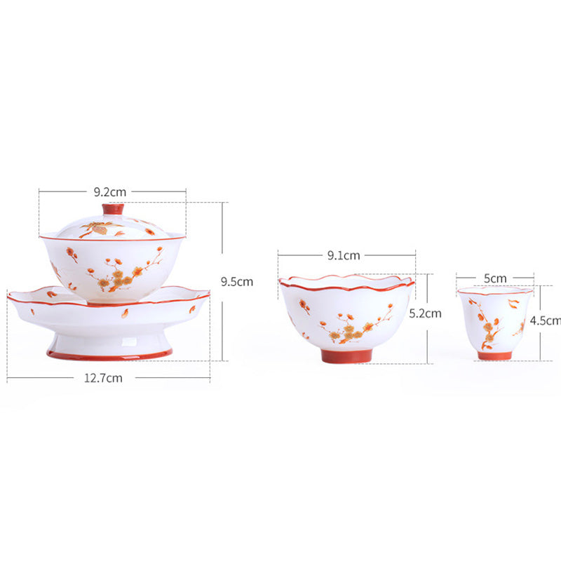 White Porcelain Gaiwan Set for Zen Decor & Tea Rituals