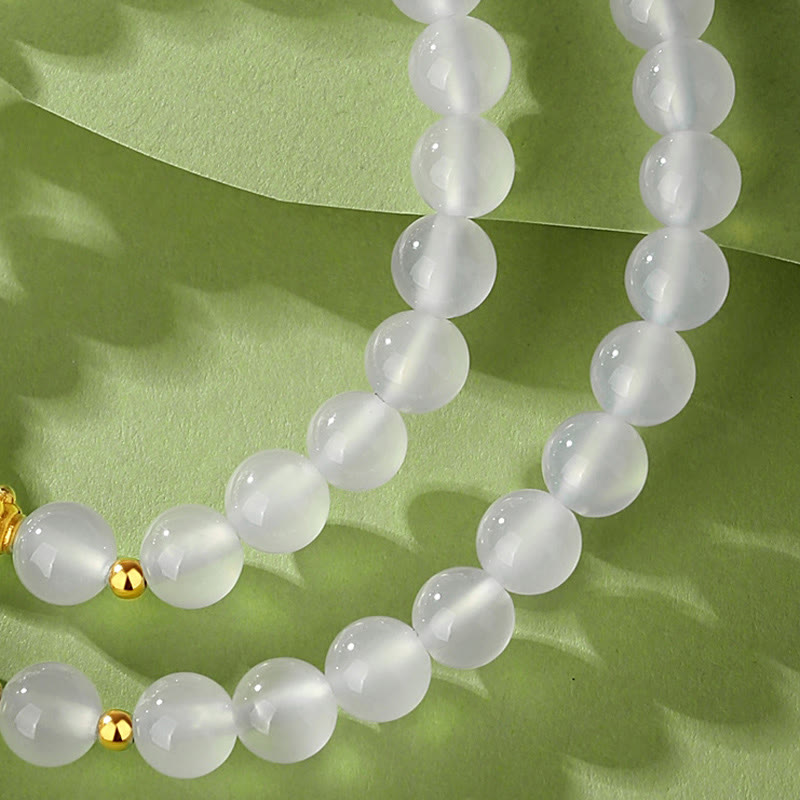 White Agate & Cinnabar Double Wrap Cinnabar Bracelet Protection