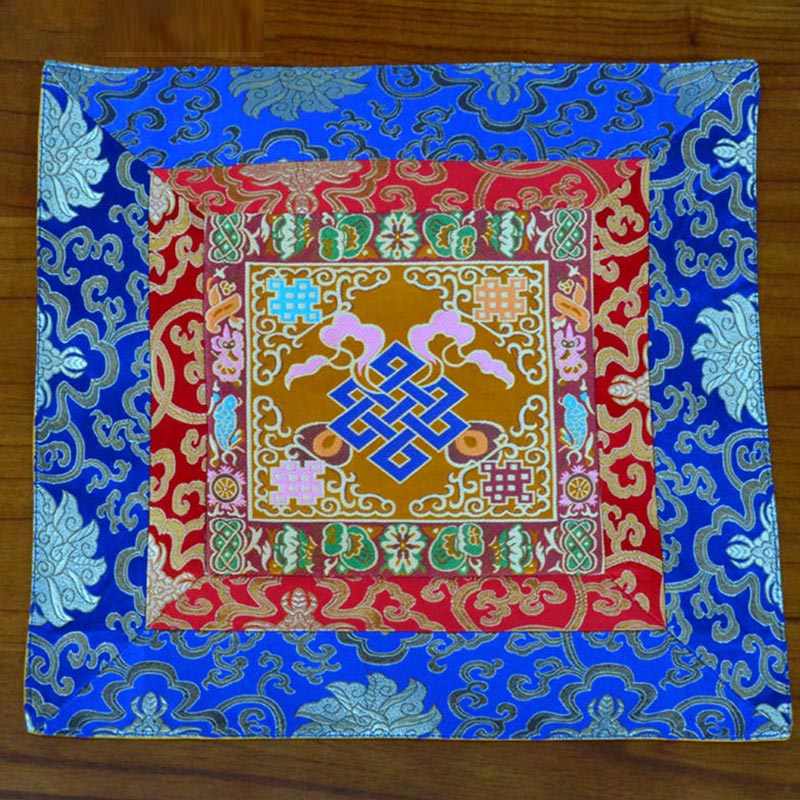 Meditation Prayer Altar Mat with Vajra and Auspicious Symbols