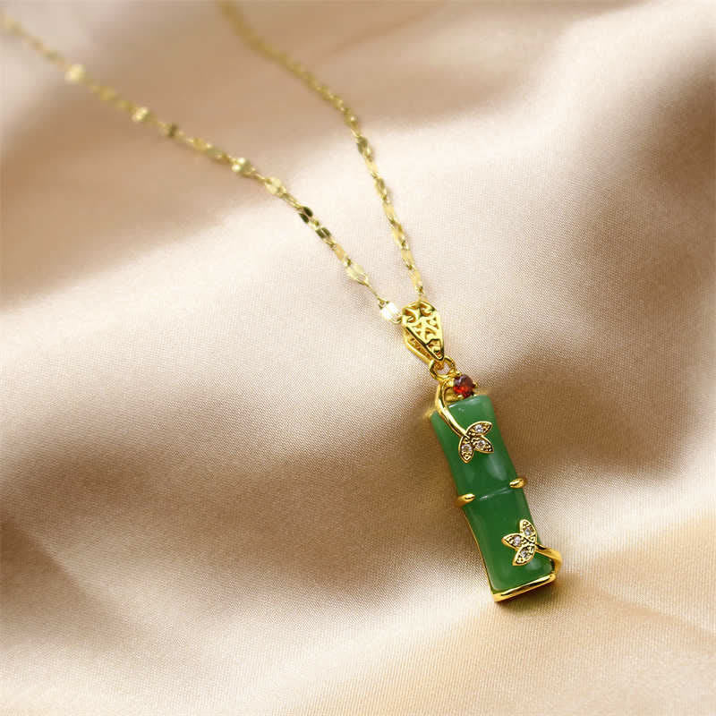 Unisex Jade Necklace with White & Cyan Jade for Protection and Luck