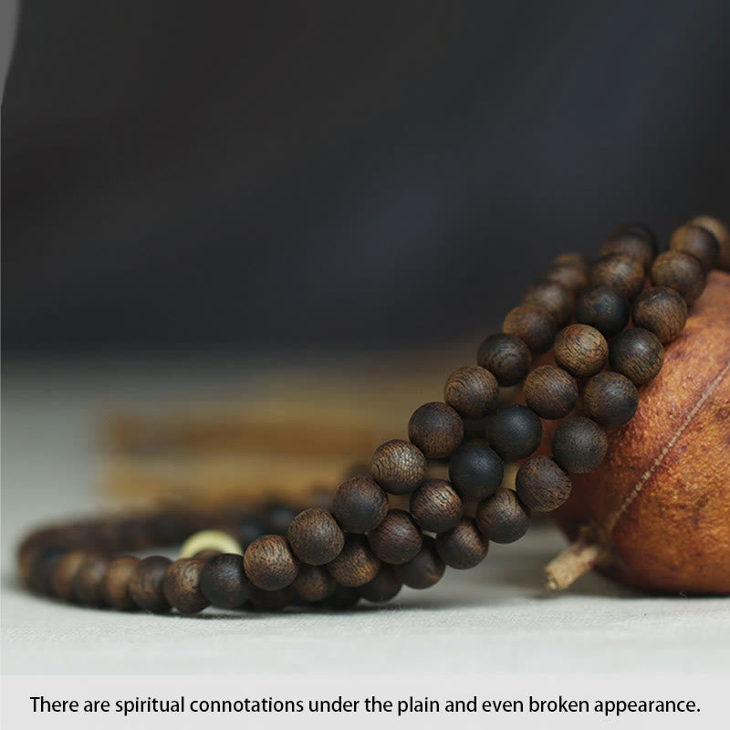8mm Agarwood Mala Bracelet for Protection & Balance