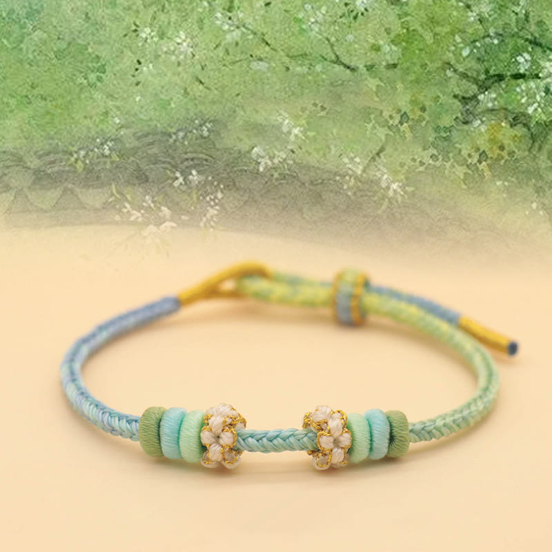 Peace Knot Eight Thread Red String Bracelet for Luck & Harmony