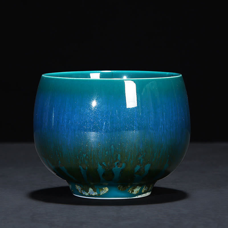Blue Jianzhan Ceramic Teacup 160ml Zen Decor