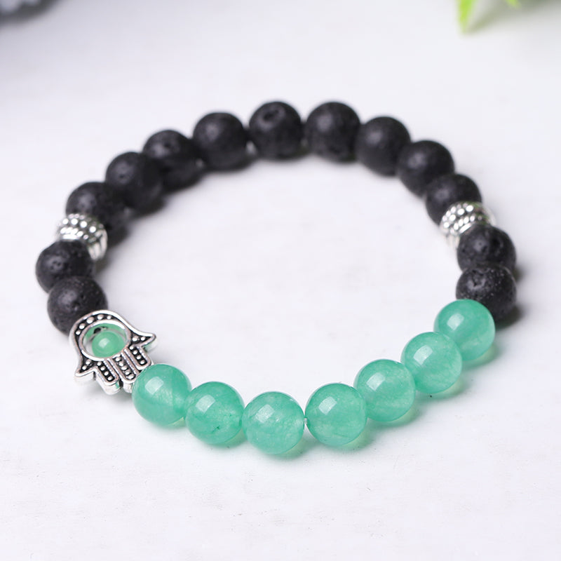 85mm Volcanic & Tiger Eye Beaded Protection Bracelet