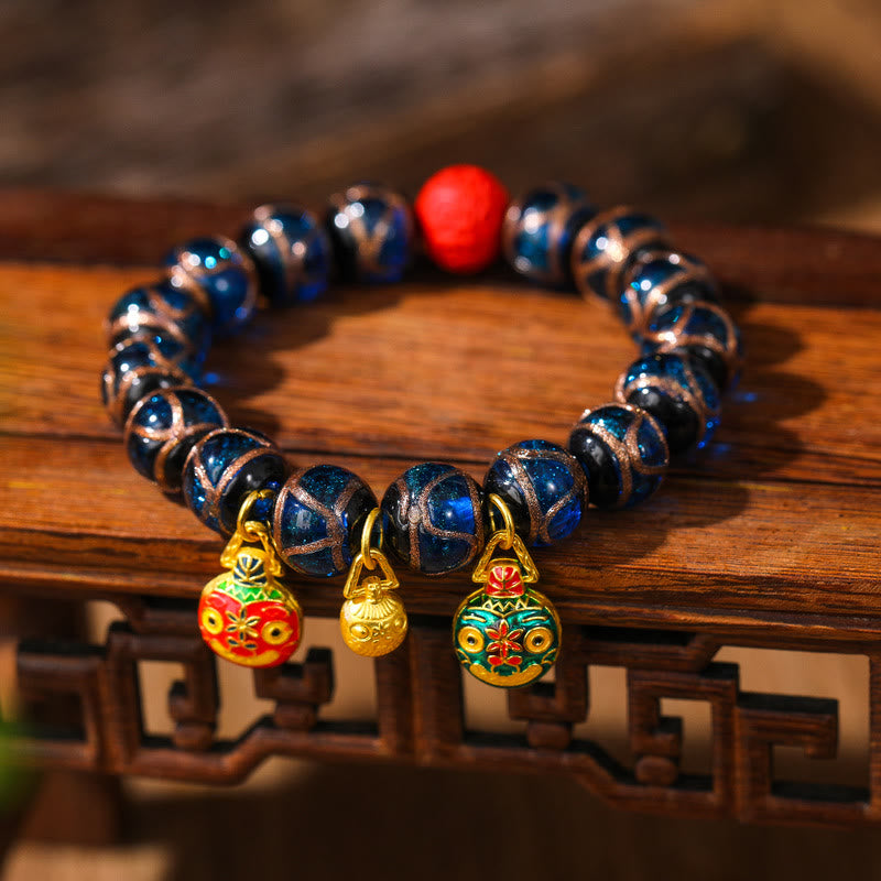 14MM Multicolor Cinnabar Bracelet for Wealth and Blessings