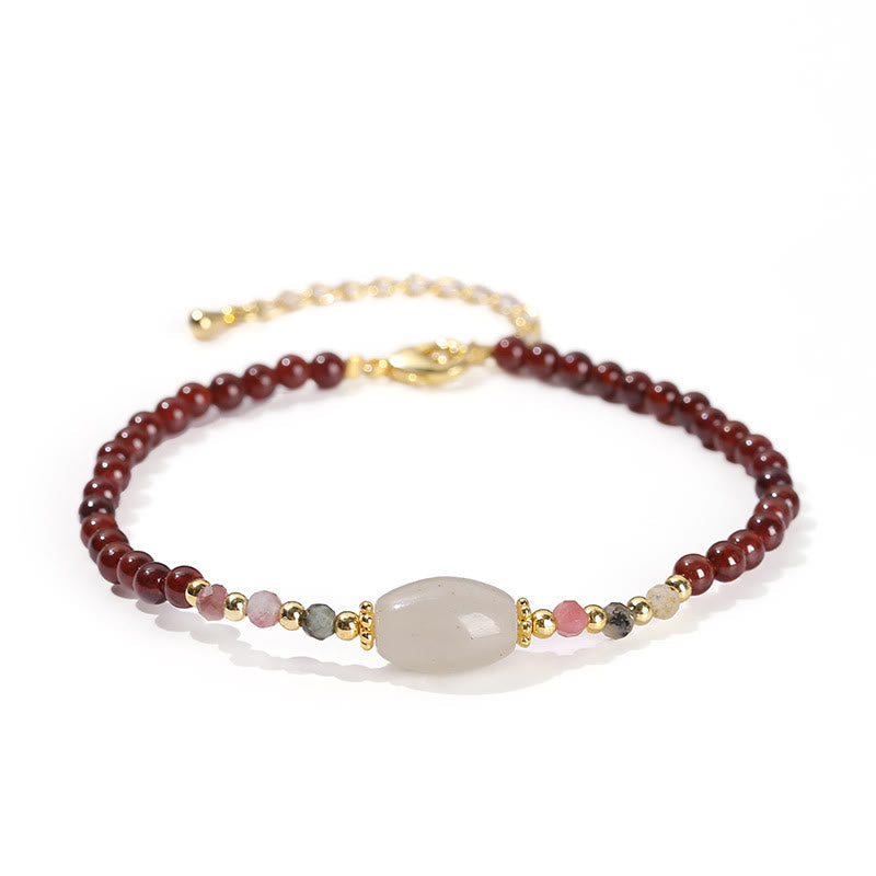 Garnet Jade Tourmaline Passion Bracelet for Positive Change
