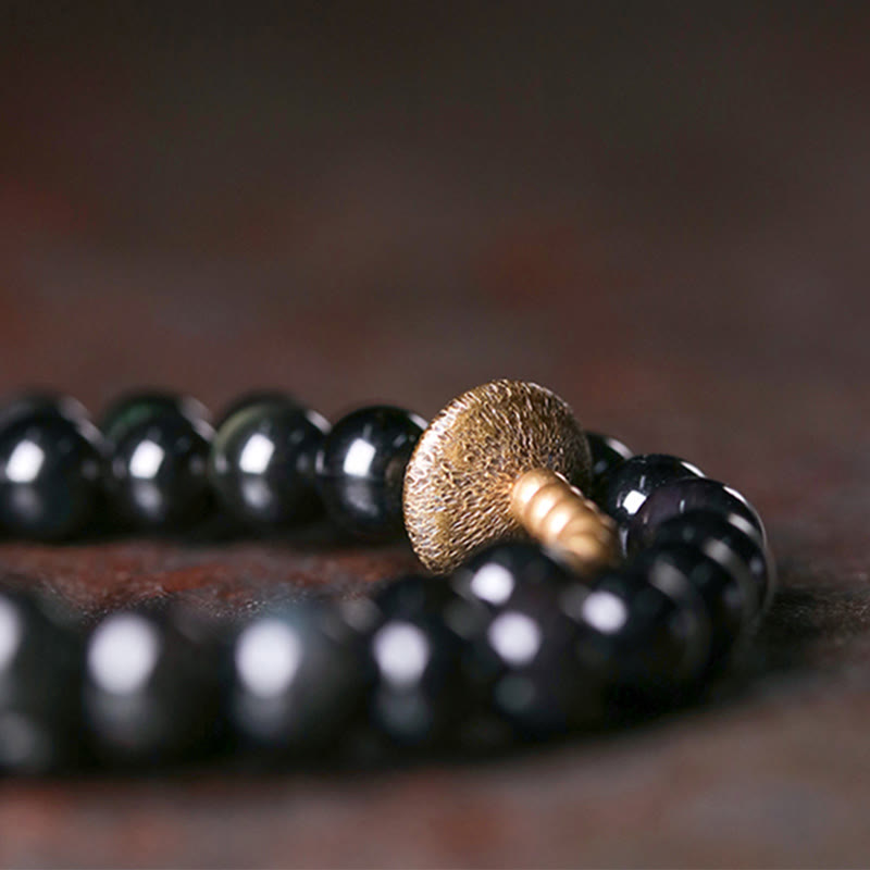Rainbow Obsidian Copper Love Double Wrap Bracelet