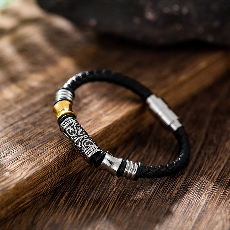 Tang Dynasty Flower Leather Bracelet for Luck & Protection