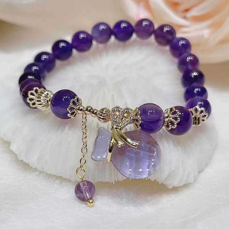 Natural Amethyst Crystal Bracelet for Healing and Balance