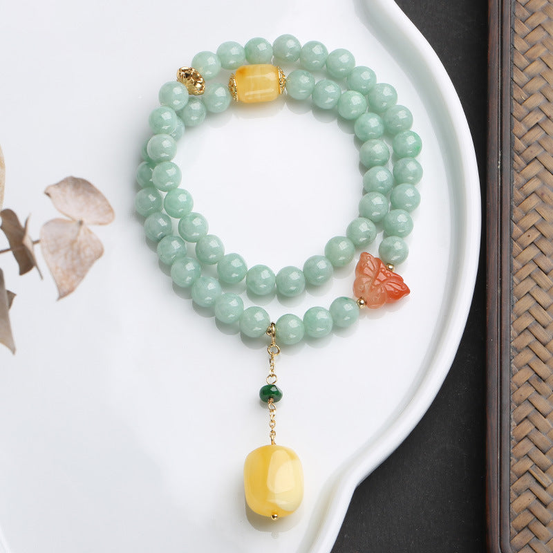 925 Sterling Silver Jade Bracelet Meditation for Prosperity & Abundance