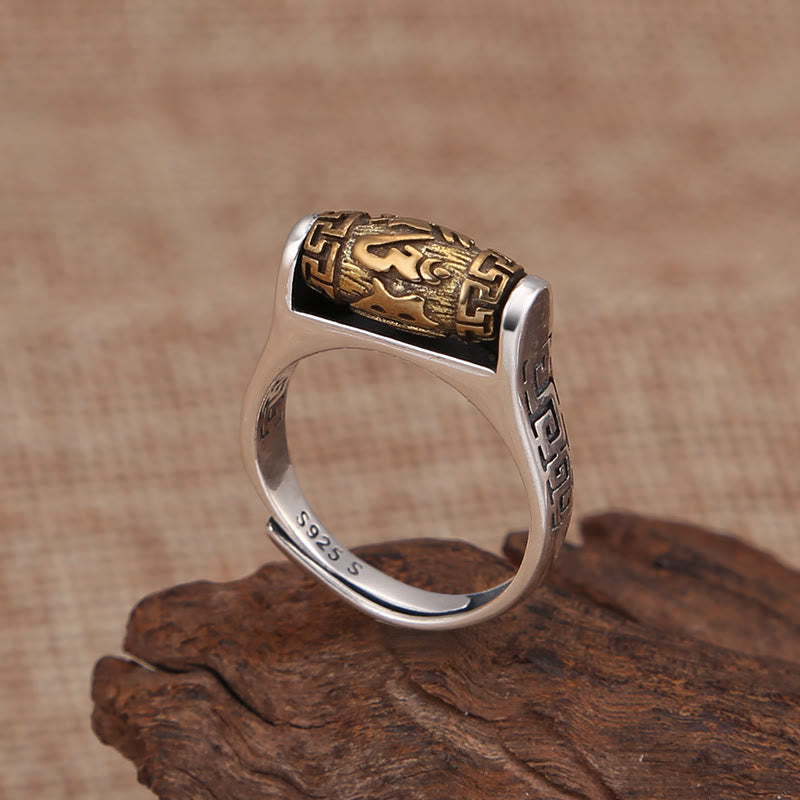 Adjustable Copper Om Mani Padme Hum Purity Rotatable Ring