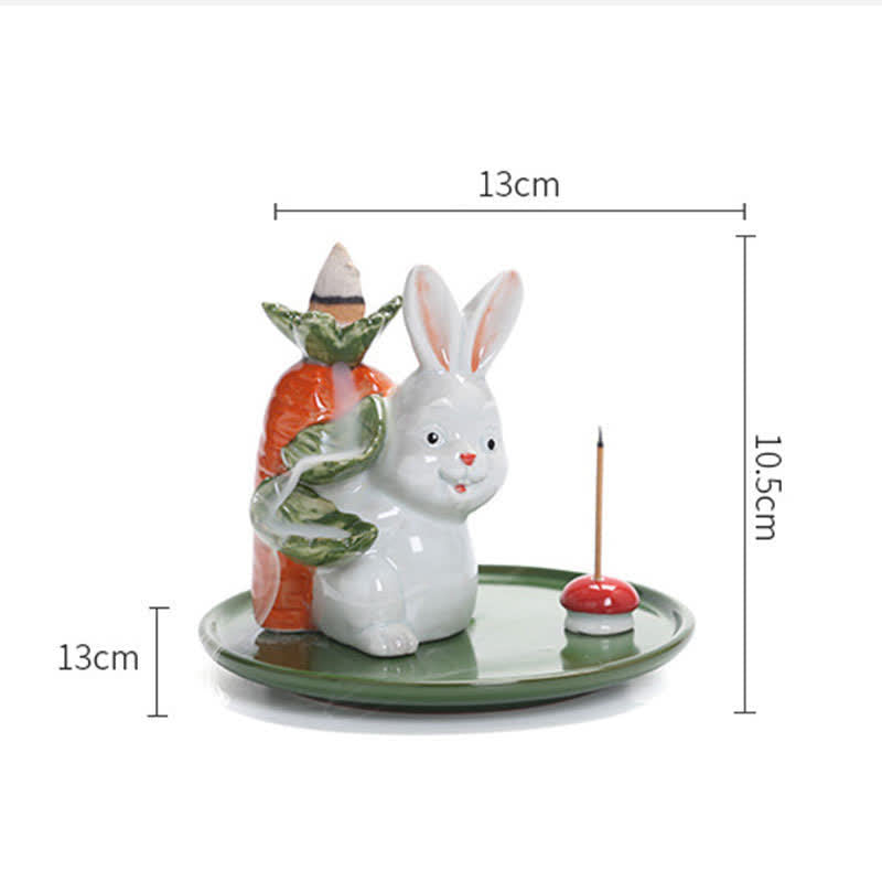 Year of the Rabbit Ceramic Incense Burner with Bunny Design