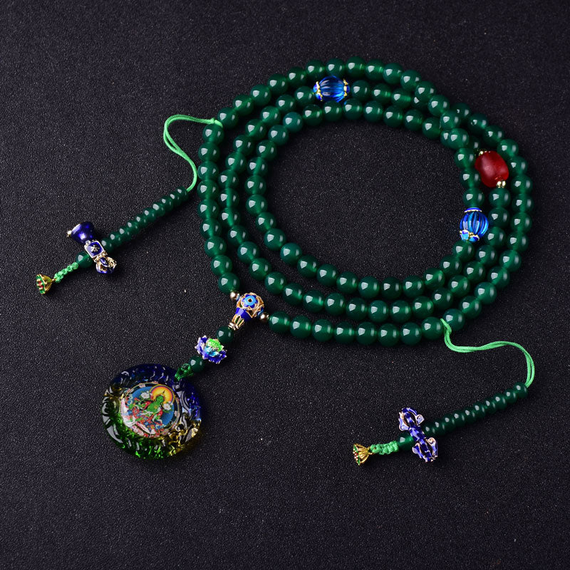 108 Beads Green Agate Meditation Bracelet 8mm