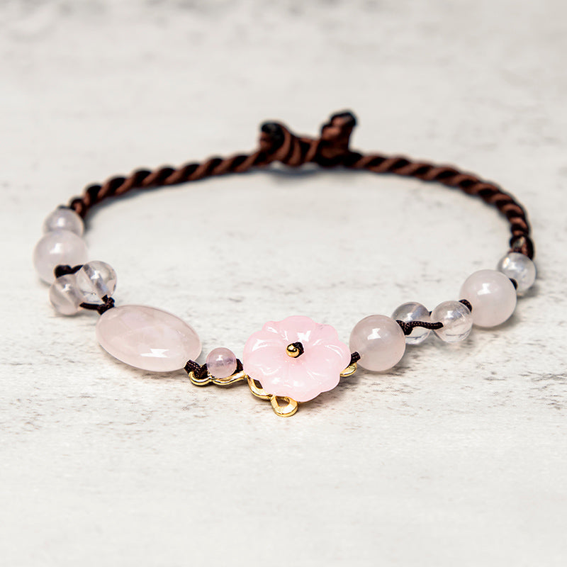 Pink Crystal Spiritual Anklet for Self-Love & Soothing