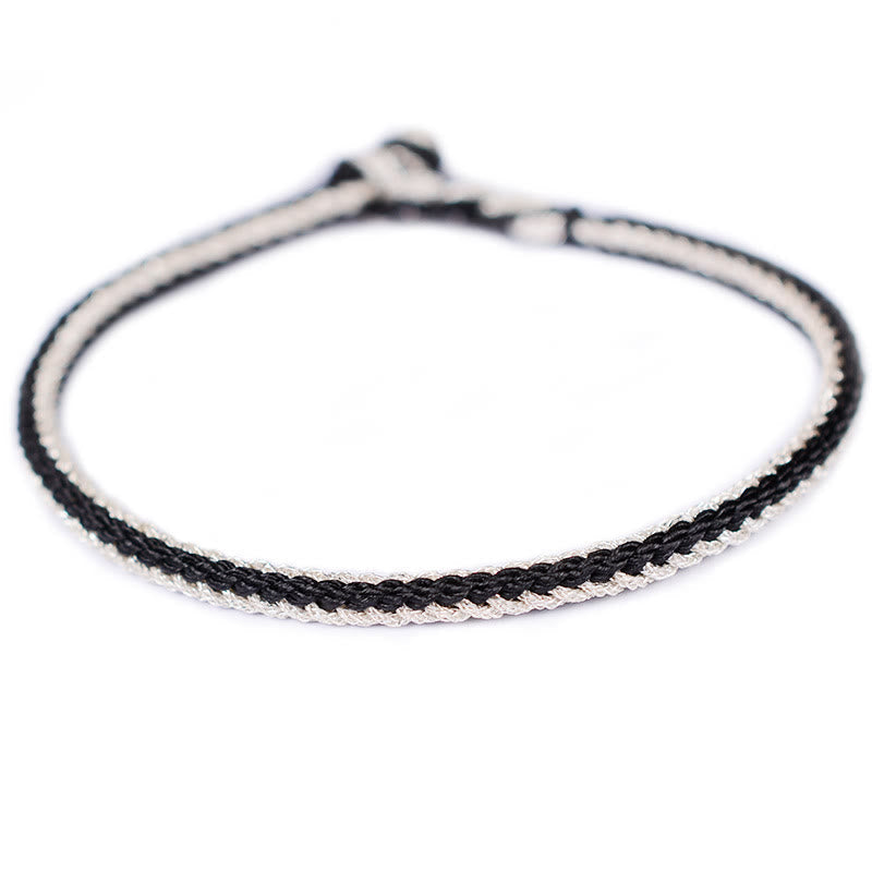 Two-Color Handcrafted Eight Thread Peace Knot Red String Bracelet