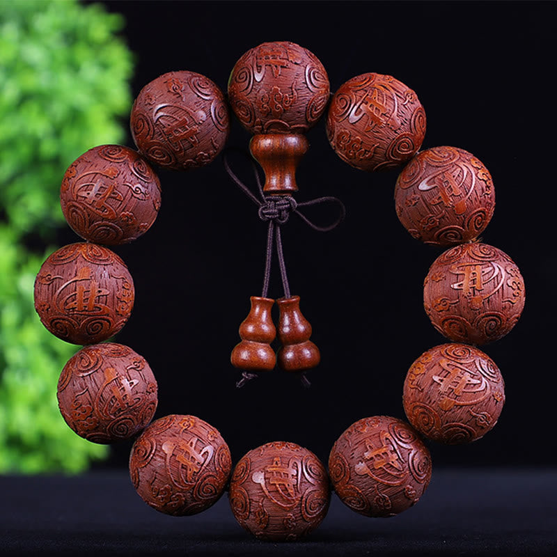 Rosewood Chinese Zodiac Bracelet | 12 Zodiac Beads Warmth
