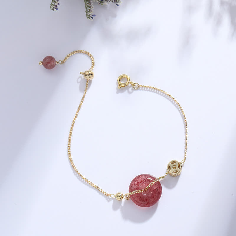 Strawberry Quartz Love Bracelet for Peace & Healing