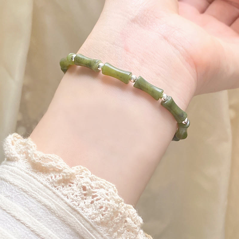 15cm Jade Lucky Cat Fu Character Abundance Bracelet