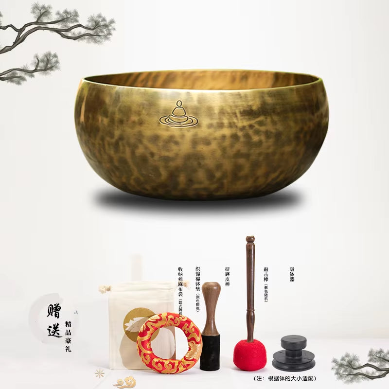 Handmade Large Tibetan Singing Bowl Meditation Buddha Massage Yoga Nepal Singing Bowls Chakra Sound Healing Therapy Instruments