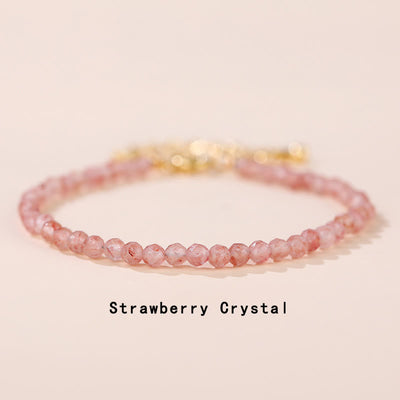 Clear Quartz Bracelet with Strawberry Quartz & Healing Crystals