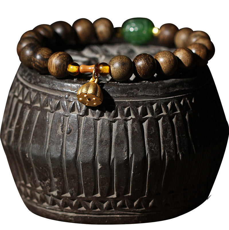 8mm Brunei Agarwood Lotus Peace & Strength Bracelet