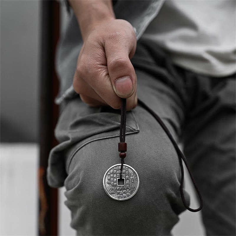 Unisex Yin Yang Pendant Necklace in White Copper Silver - Balance Symbol