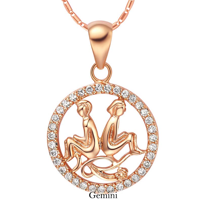 12 Zodiac Sign Copper Necklace | Luck & Healing Pendant