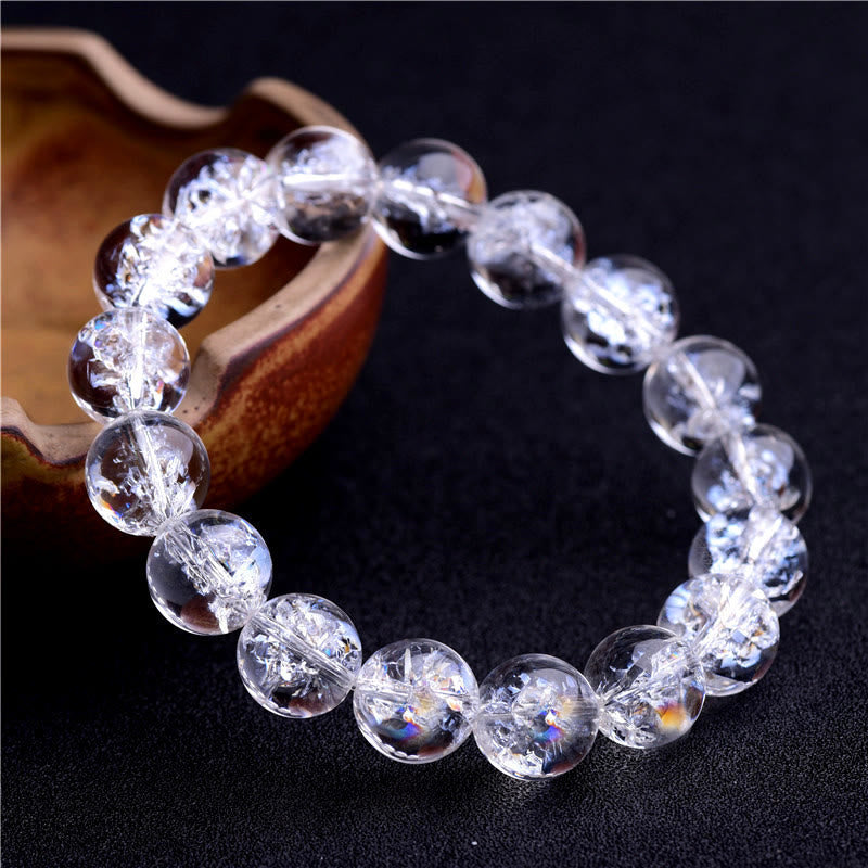 8mm White Crystal Protection Healing Bracelet