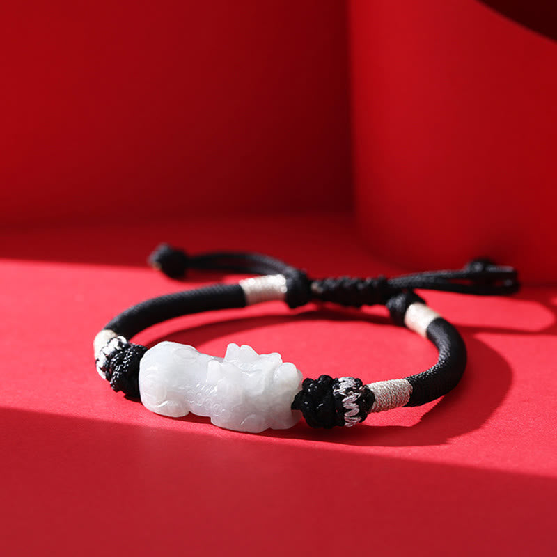 Natural Jade PiXiu Luck Prosperity Bracelet 14-26cm