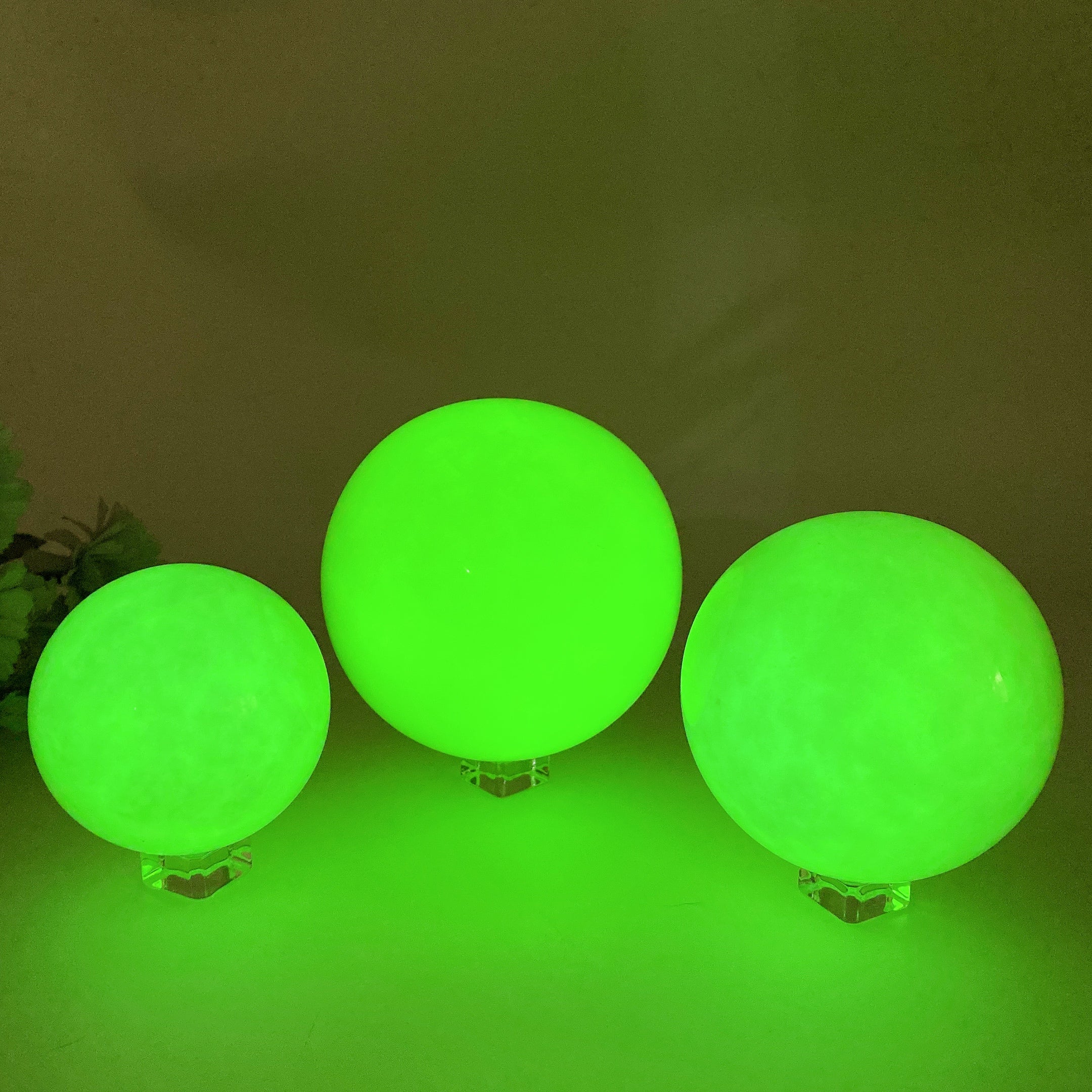 8cm Luminous Blue Crystal Healing Sphere