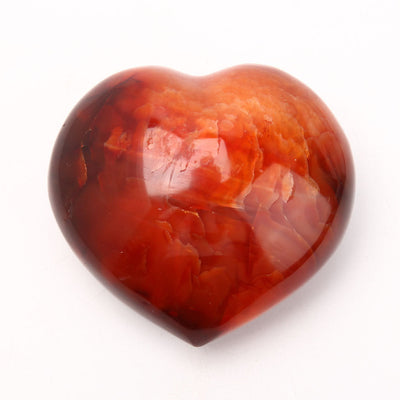 8cm Polished Carnelian Heart Crystal for Emotional Healing