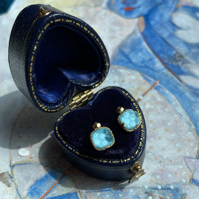 925 Sterling Silver Gold Plated Turquoise Protection Jewelry Set