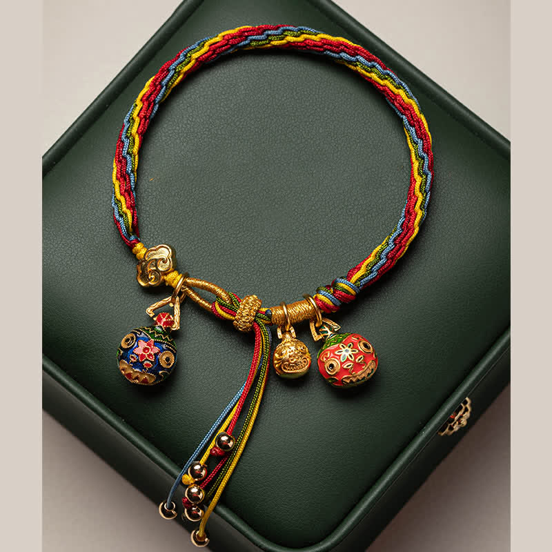 Gold Swallowing Beast Reincarnation Knot Red String Bracelet