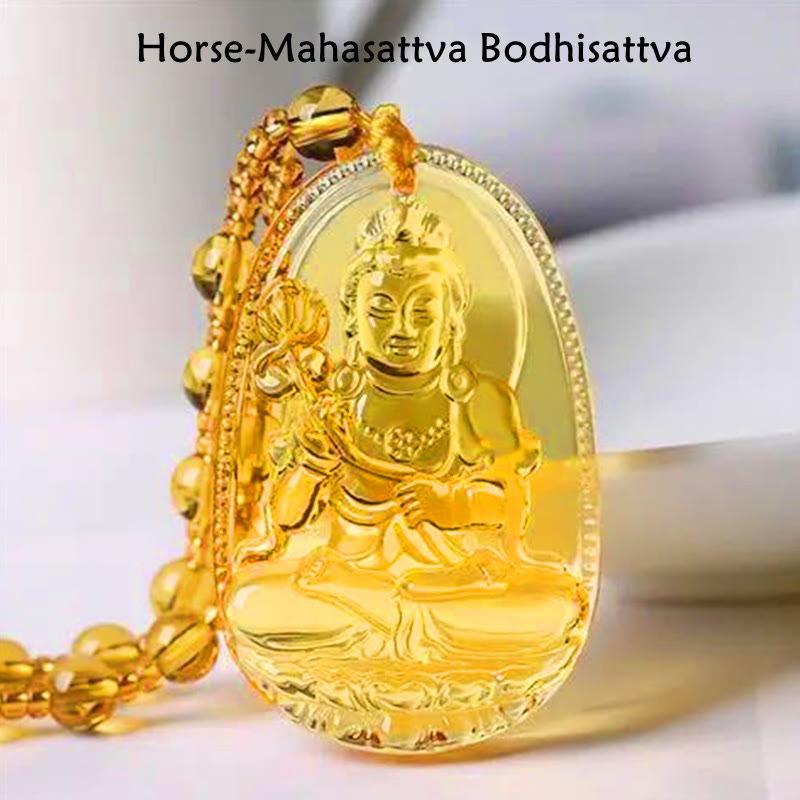 Natural Citrine Pendant Necklace 70cm Bead Chain