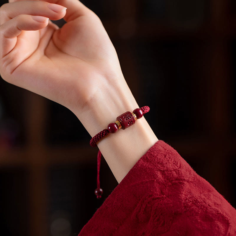 Cinnabar Blessing Bracelet with Om Mani Padme Hum | Healing Sounds