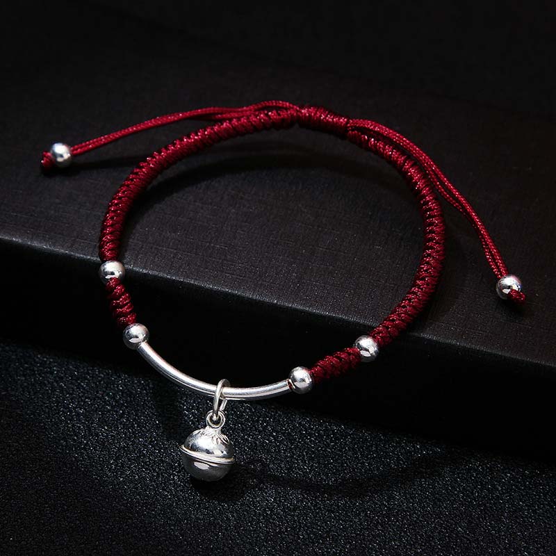 Unisex Red String Bell Bracelet for Protection & Luck