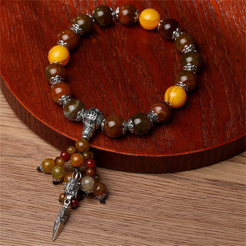 Tiger Eye Dragon Vein Agate Power Healing Bracelet