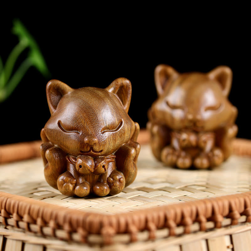 Mini Nine Tailed Fox Zen Blessing Decoration