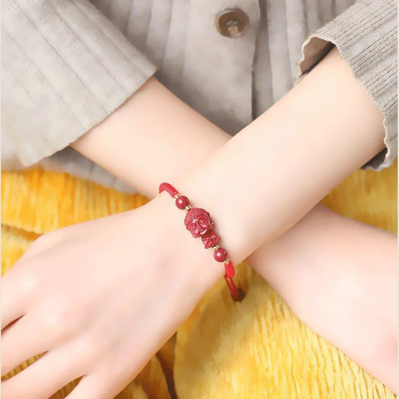 Chinese Zodiac Cinnabar Amulet Blessing String Bracelet