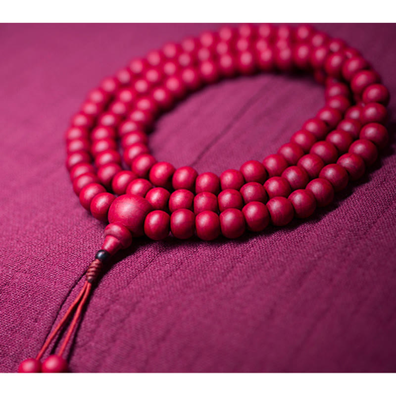 8mm Abelia Biflora Wood 108 Bead Protection Mala Bracelet