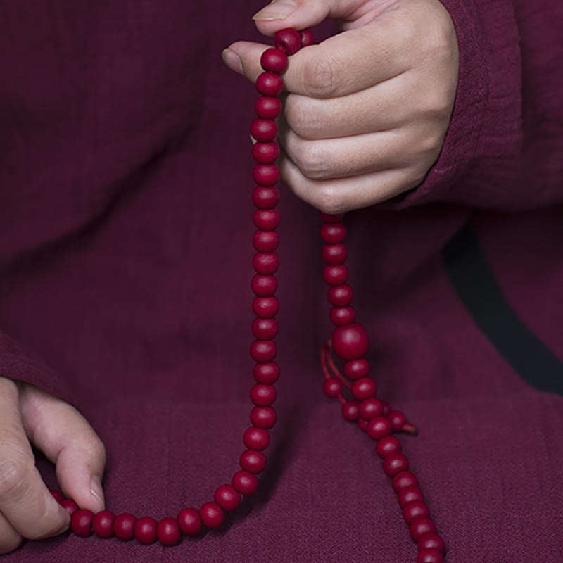 8mm Abelia Biflora Wood 108 Bead Protection Mala Bracelet