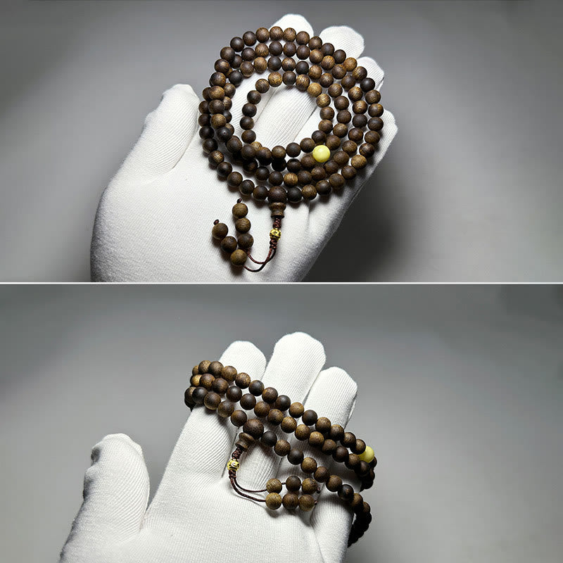 8mm Agarwood Mala Bracelet for Protection & Balance