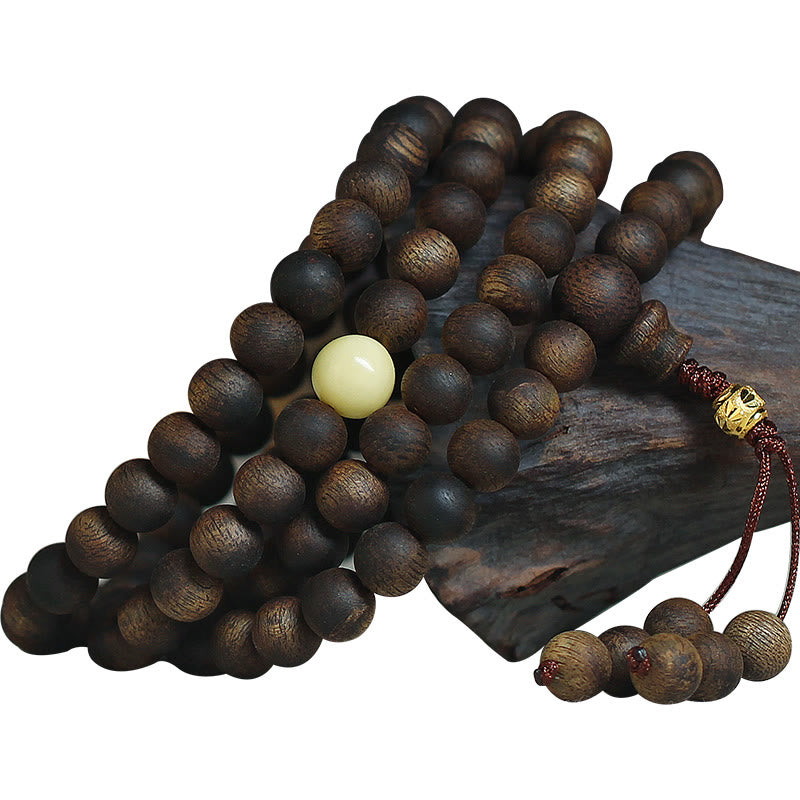 8mm Agarwood Mala Bracelet for Protection & Balance