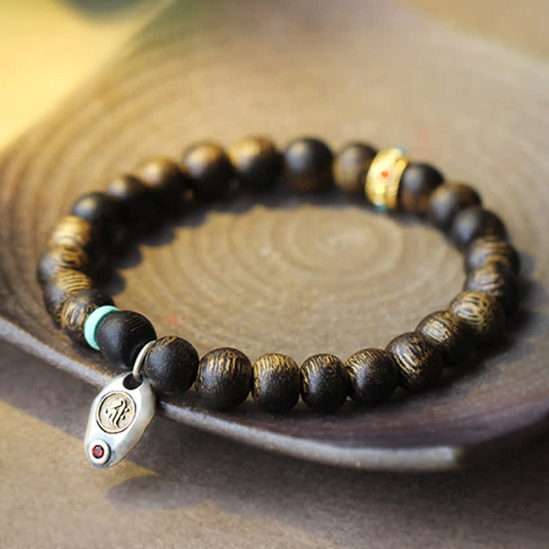 8mm Agarwood Turquoise Balance Strength Bracelet