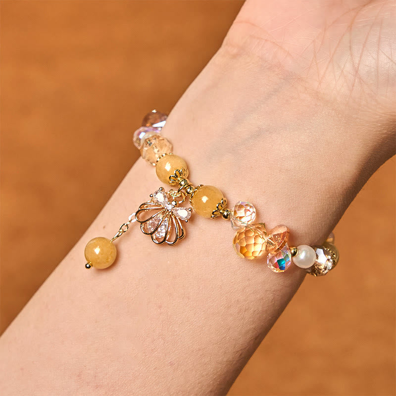 8mm Amethyst Citrine Pearl Shell Peace Bracelet for Women