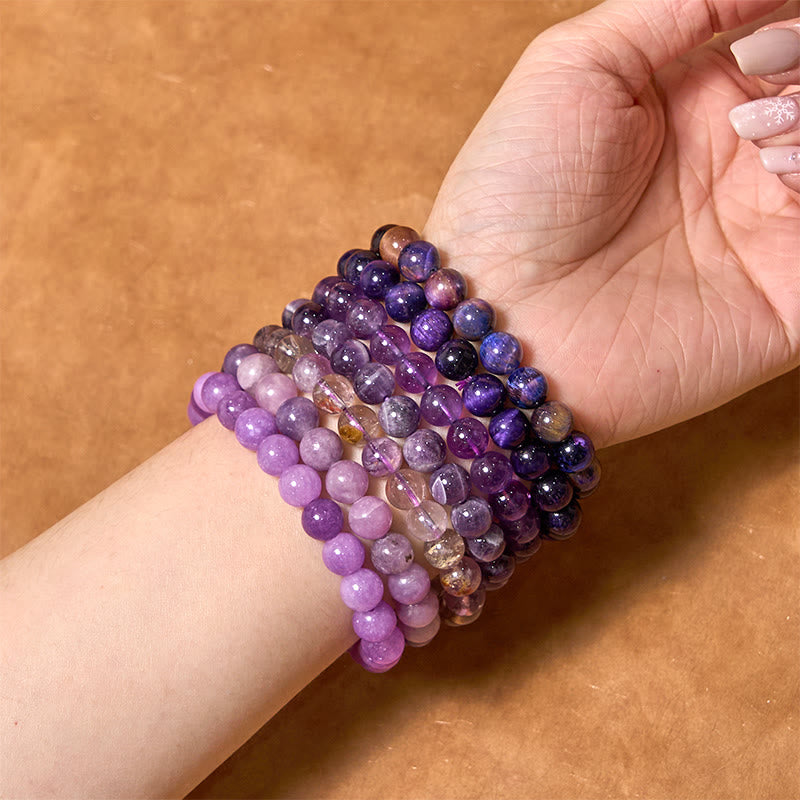 8mm Amethyst Healing Bracelet for Emotional Balance