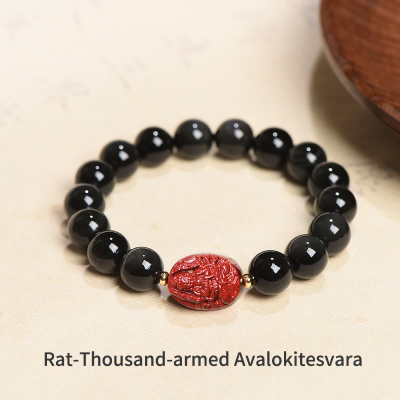 8mm Black Obsidian Chinese Zodiac Purification Bracelet