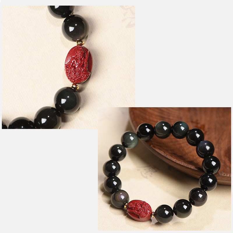 8mm Black Obsidian Chinese Zodiac Purification Bracelet
